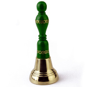 Колокольчик с деревянной зеленой ручкой
