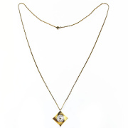 Часы-кулон "Ромб позолоченный" с хрустальным граненым стеклом