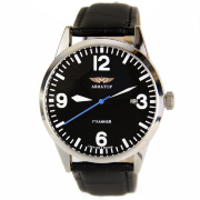 Часы "Авиатор" черные в хромированном антимагнитном корпусе