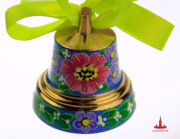 Бронзовый колокольчик "Цветочный" синий