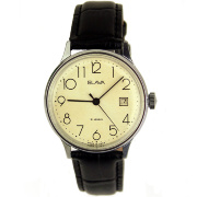 Часы "Слава" СССР светло-бежевые в хромированном корпусе 