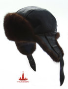 Ушанка кожаная норковая