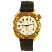 Часы Командирские "Курсантские" в золотистом водозащитном корпусе