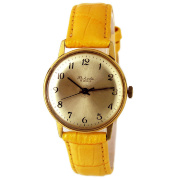 Часы "Ракета" противоударные  золотисто-серебристые в позолоченном корпусе