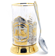 Подстаканник "Мосты Санки-Петербурга" позолоченный