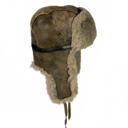 Шапка ушанка «Меховая фисташко-коричневая» 