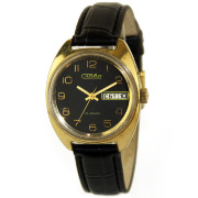 Часы календарные "СЛАВА" позолоченные