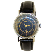 Часы "Победа" черные противоударные в хромированном корпусе