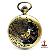 Карманные часы "Бронзовый феникс" скелктон