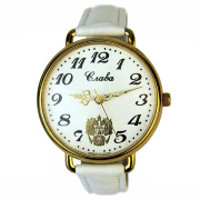 Часы "Слава" подарочные в круглом позолоченном корпусе