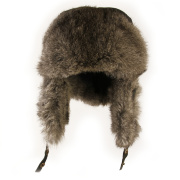 Шапка "Шлем" зимняя ушанка с мехом кролика