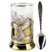Подстаканник "40 лет Победе" с серебренным и позолоченным покрытием