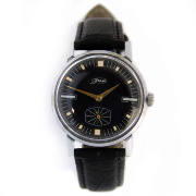 Часы "ЗиМ" черные 70-х годов СССР в хромированном корпусе