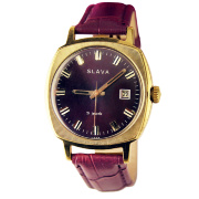 Часы "Слава" с фиолетовым металлизированным циферблатом позолоченные