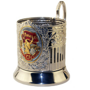 Подстаканник хромированно-позолоченный с эмалью "День Победы"